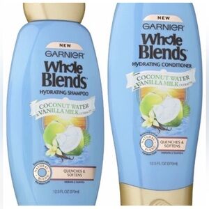 Garnier Whole Blends Hydrating Shampoo and Conditioner - Light Blue and Gold